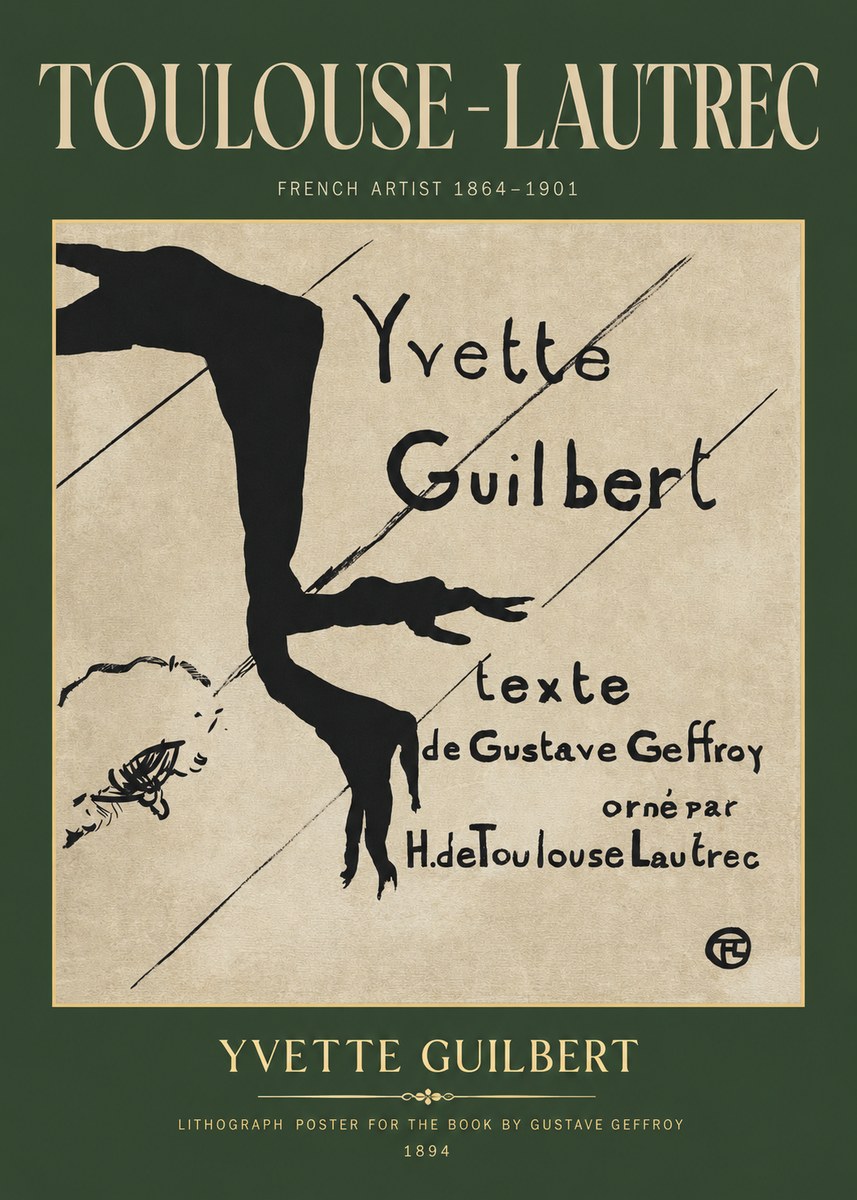Toulouse-Lautrec Yvette Guilbert No2 - Poster