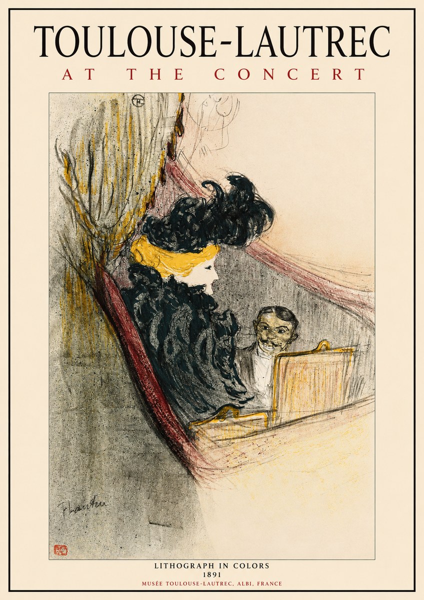 Toulouse-Lautrec At the Concert No1 - Poster