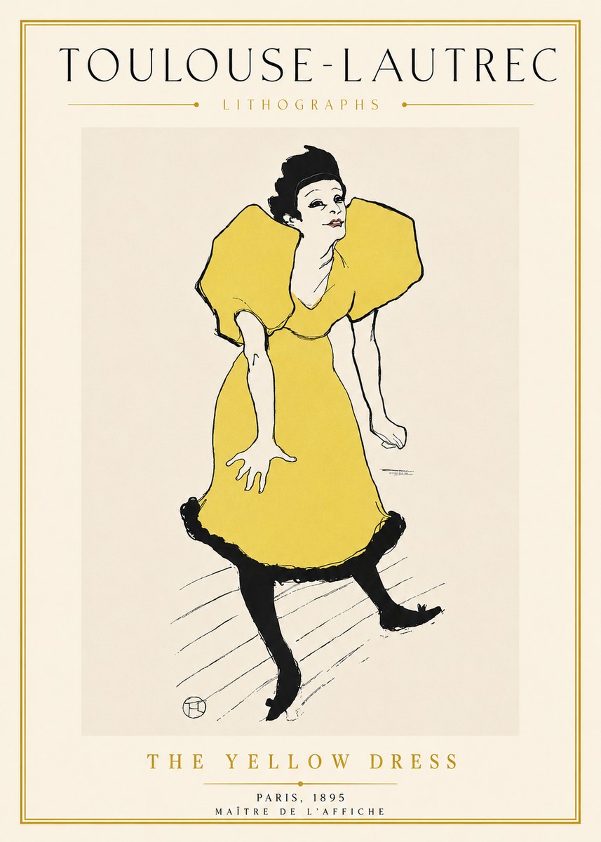 Toulouse-Lautrec The Yellow Dress No5 - Poster