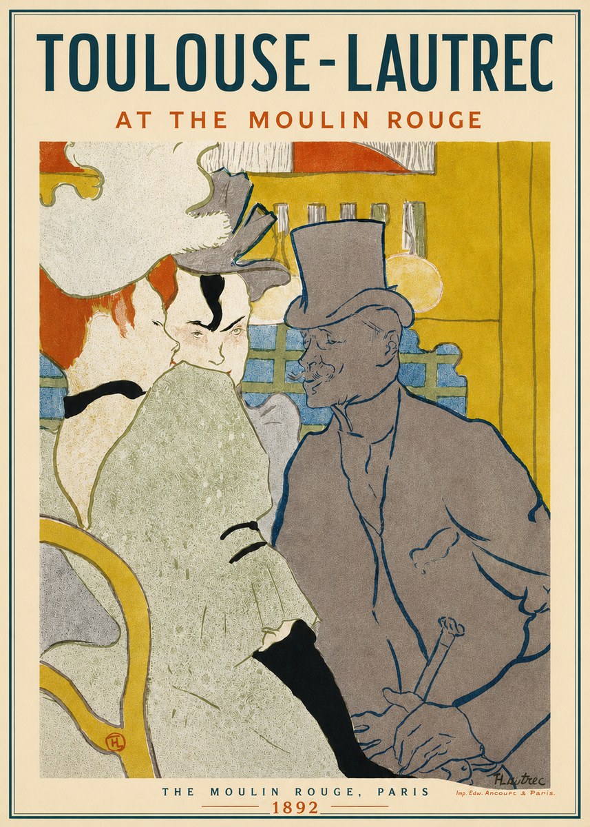 Toulouse-Lautrec At the Moulin Rouge IX No3 - Poster