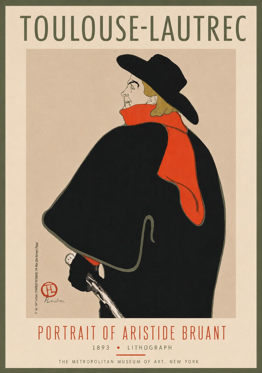 Toulouse-Lautrec Portrait of Aristide Bruant No4 - Poster