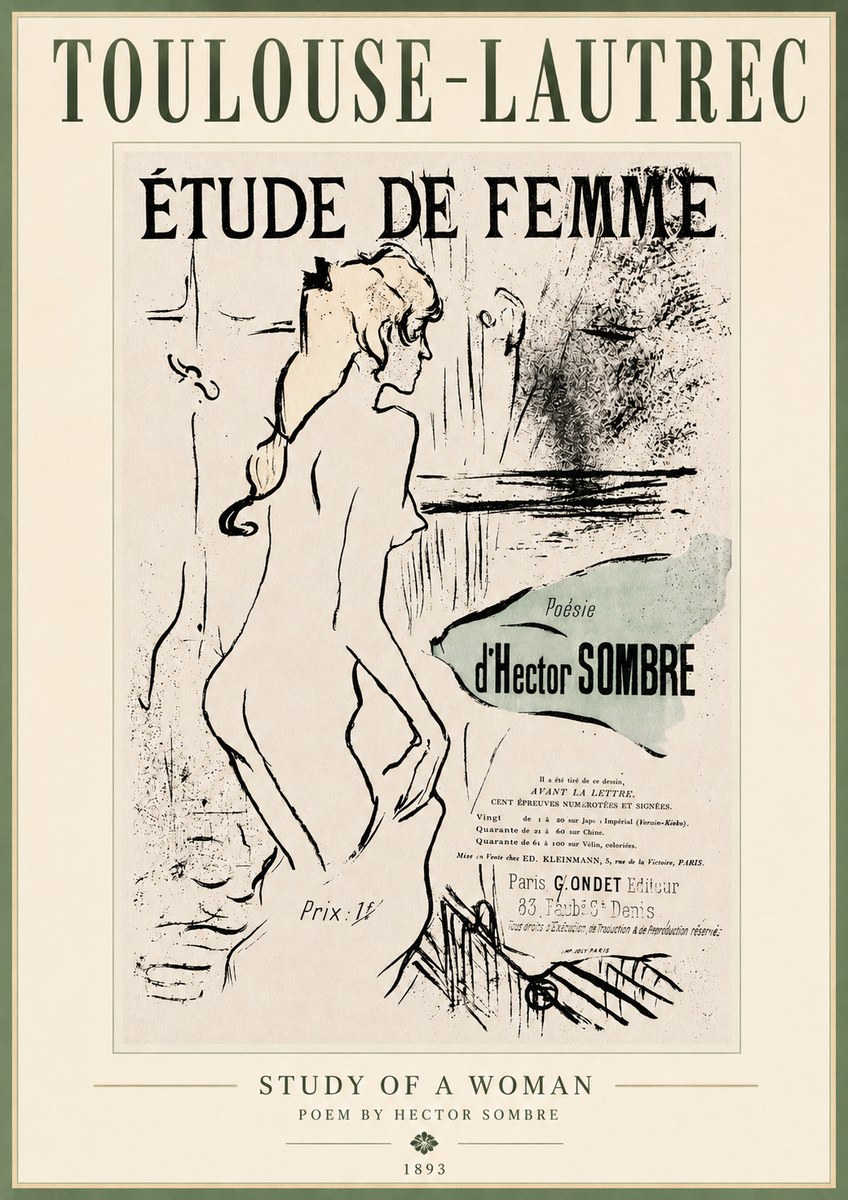 Toulouse-Lautrec Étude De Femme No3 - Poster