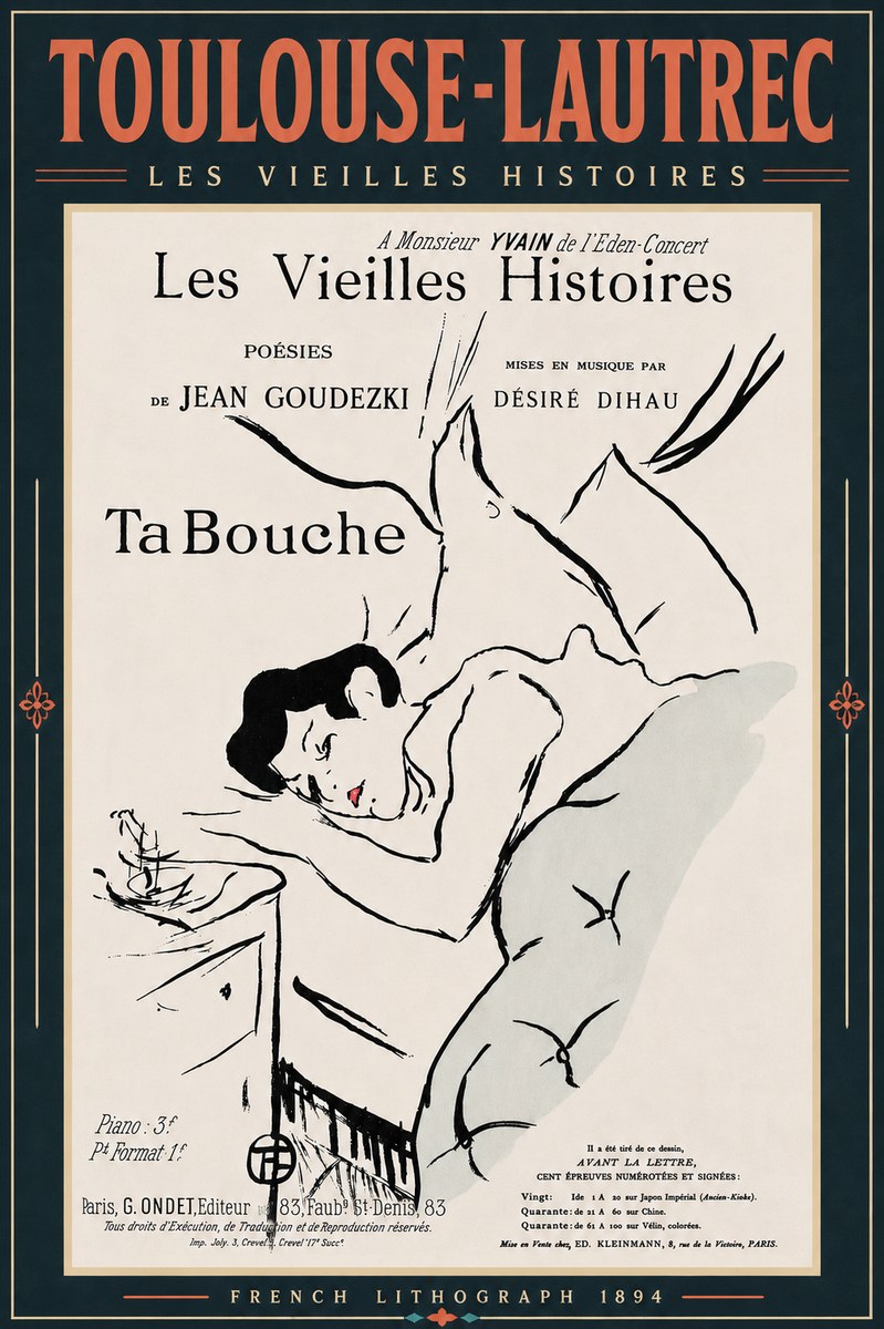 Toulouse-Lautrec Les Vieilles Histoires - Ta Bouche No6 - Poster