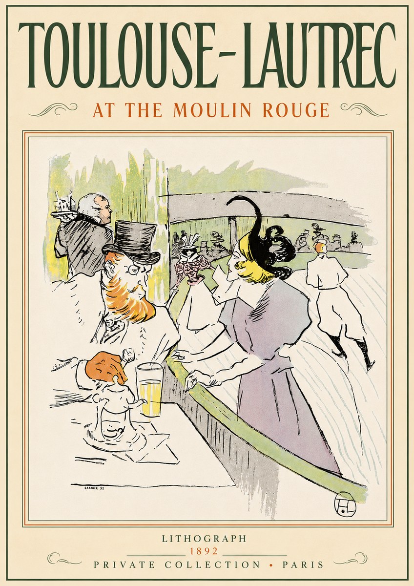 Toulouse-Lautrec At the Moulin Rouge XV No5 - Poster