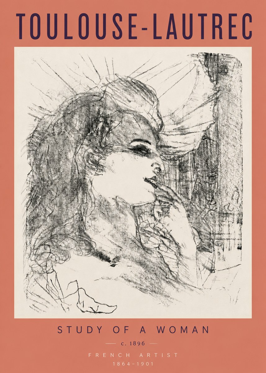 Toulouse-Lautrec Study of a Woman I No4 - Poster
