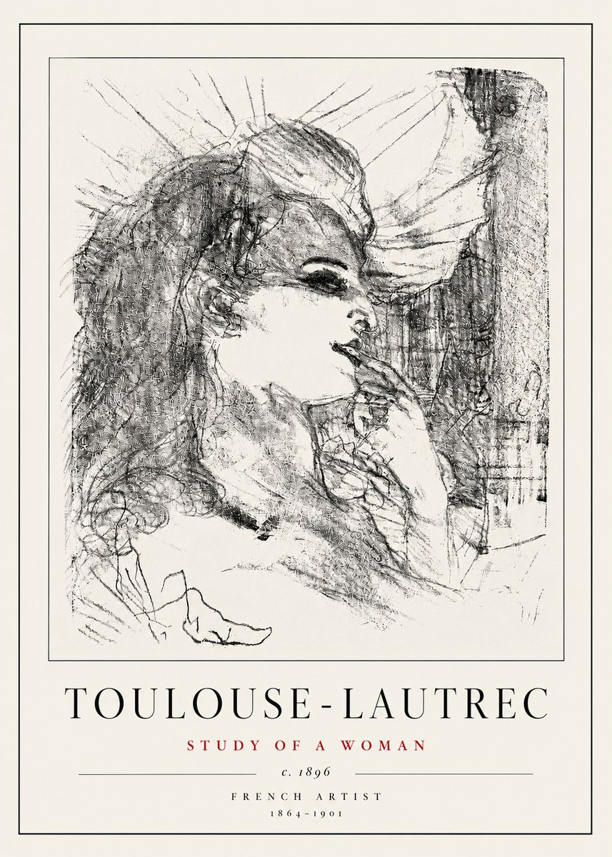 Toulouse-Lautrec Study of a Woman I No5 - Poster