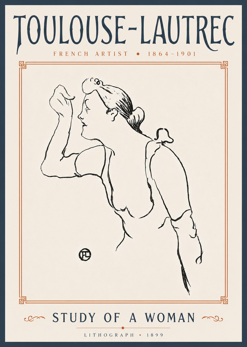 Toulouse-Lautrec Study of a Woman II No6 - Poster