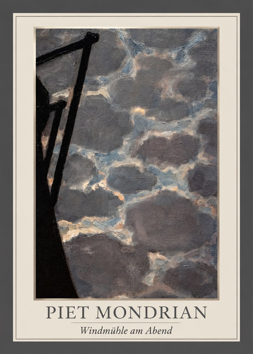 Piet Mondrian Windmühle Am Abend I No1 - Poster