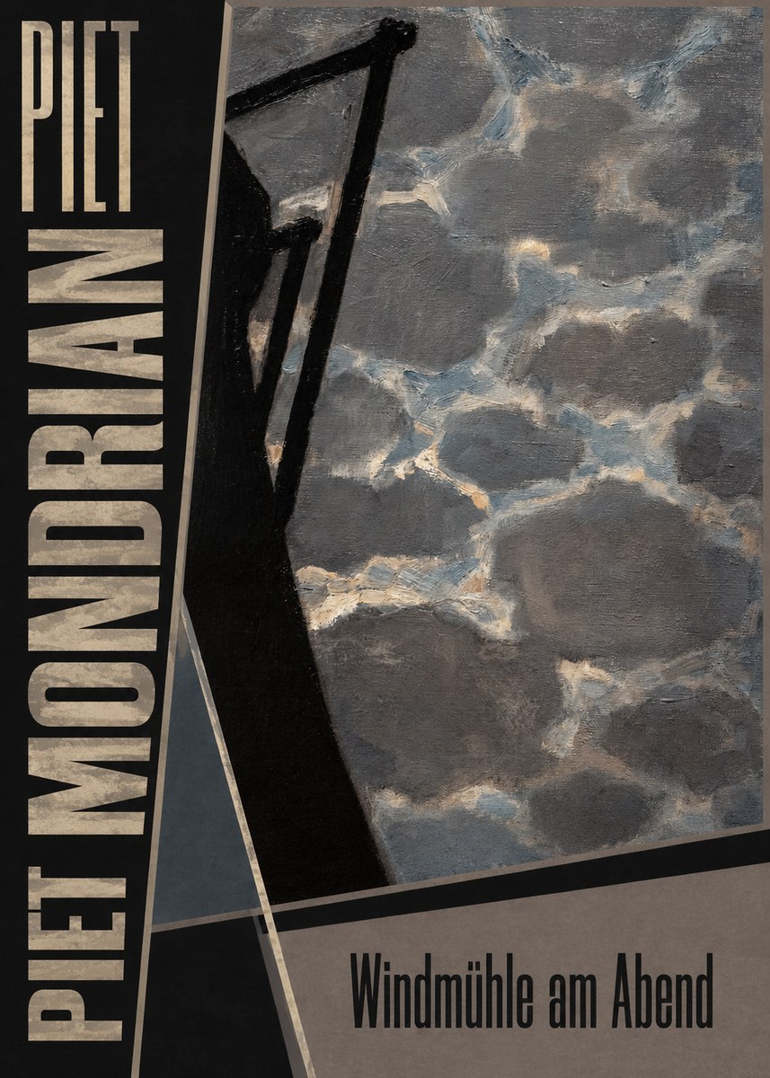 Piet Mondrian Windmühle Am Abend I No5 - Poster