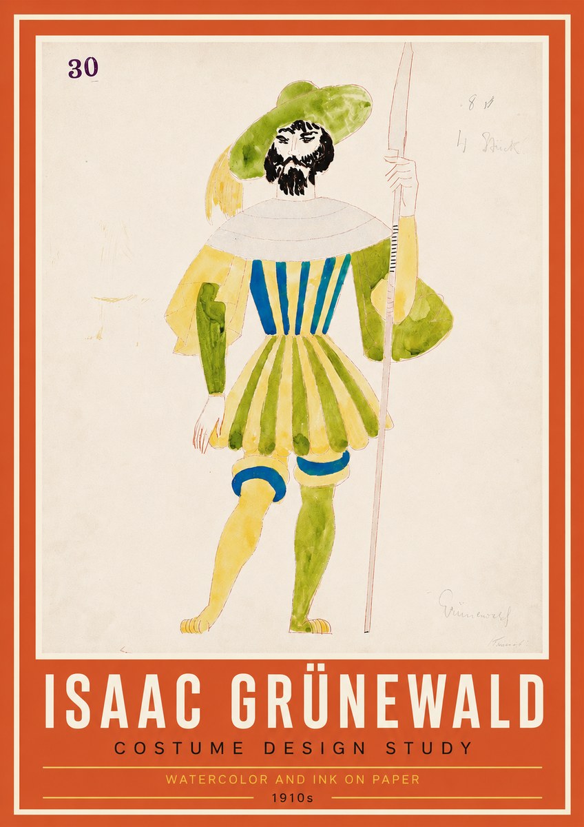 Isaac Grünewald Study for Costume Design No4 - Poster