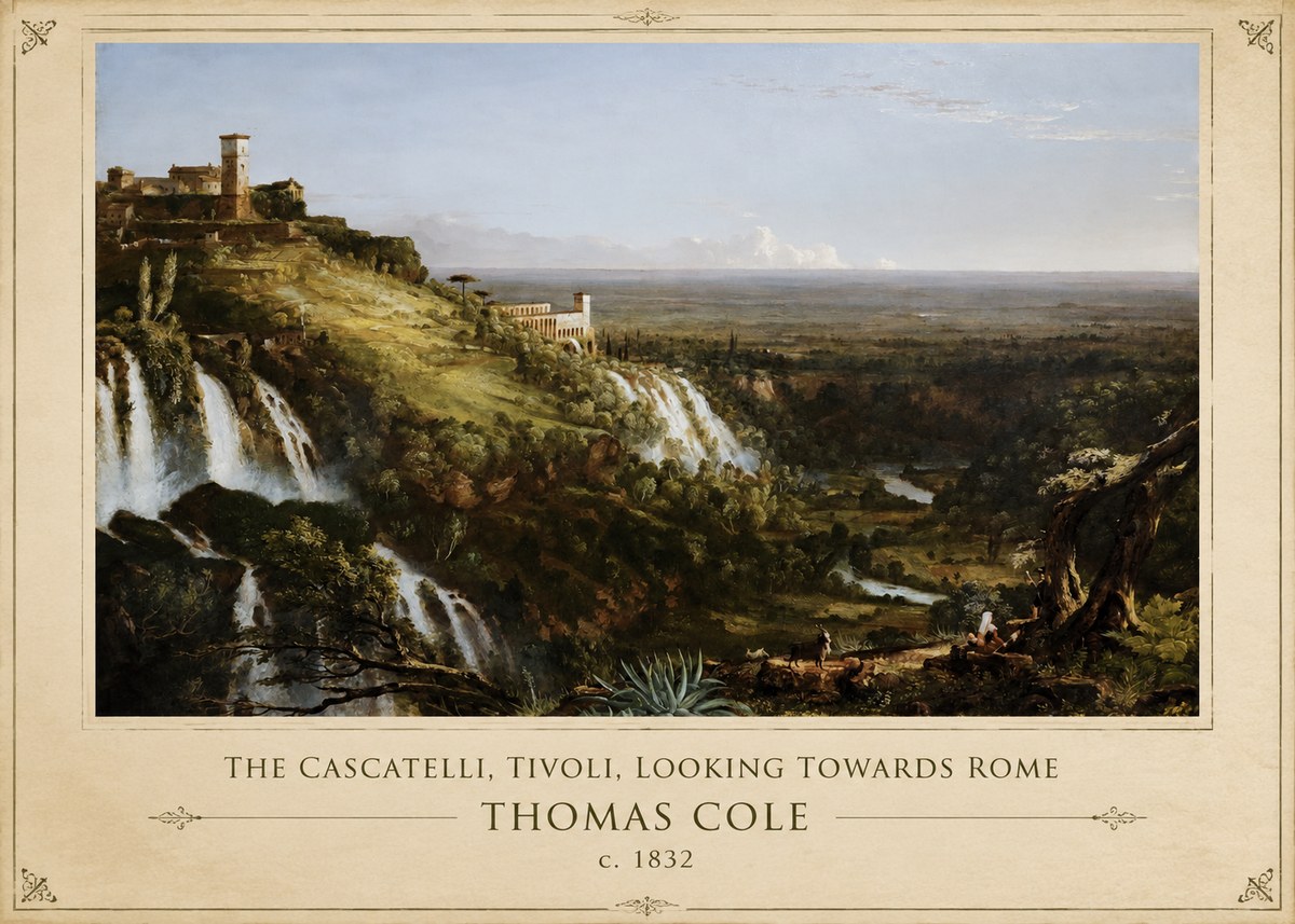 Thomas Cole The Cascatelli, Tivoli, Looking Towards Rome No1 - Poster