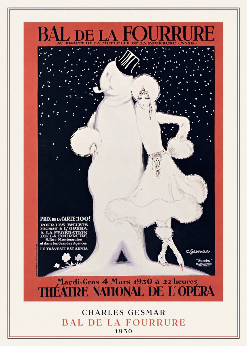 Charles Gesmar Bal De La Fourrure I No4 - Poster