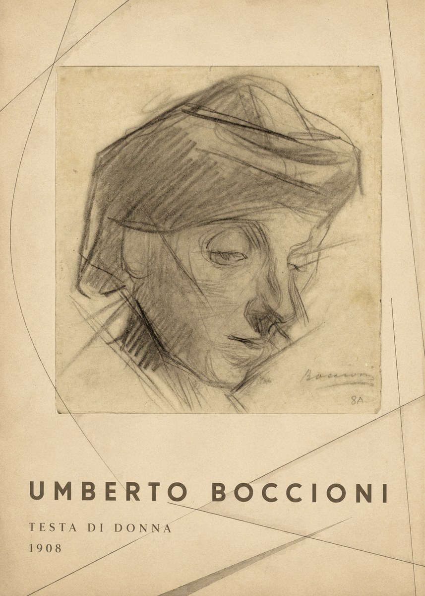 Umberto Boccioni Testa Di Donna No2 - Poster