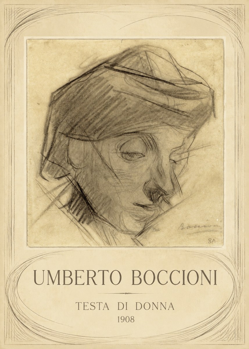 Umberto Boccioni Testa Di Donna No4 - Poster