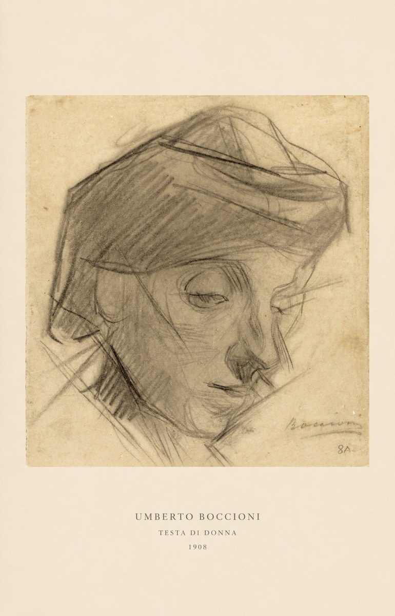Umberto Boccioni Testa Di Donna No6 - Poster