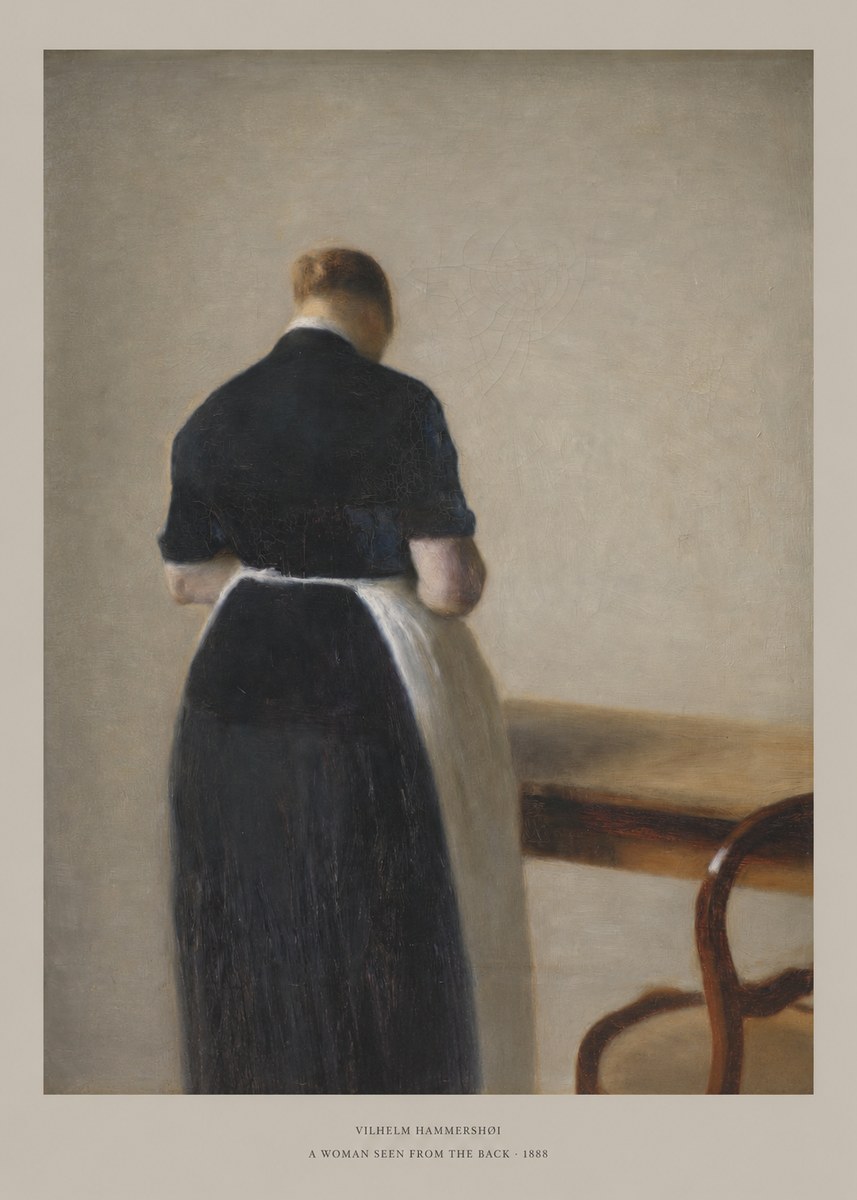 Vilhelm Hammershøi A Woman Seen from the Back No5 - Poster