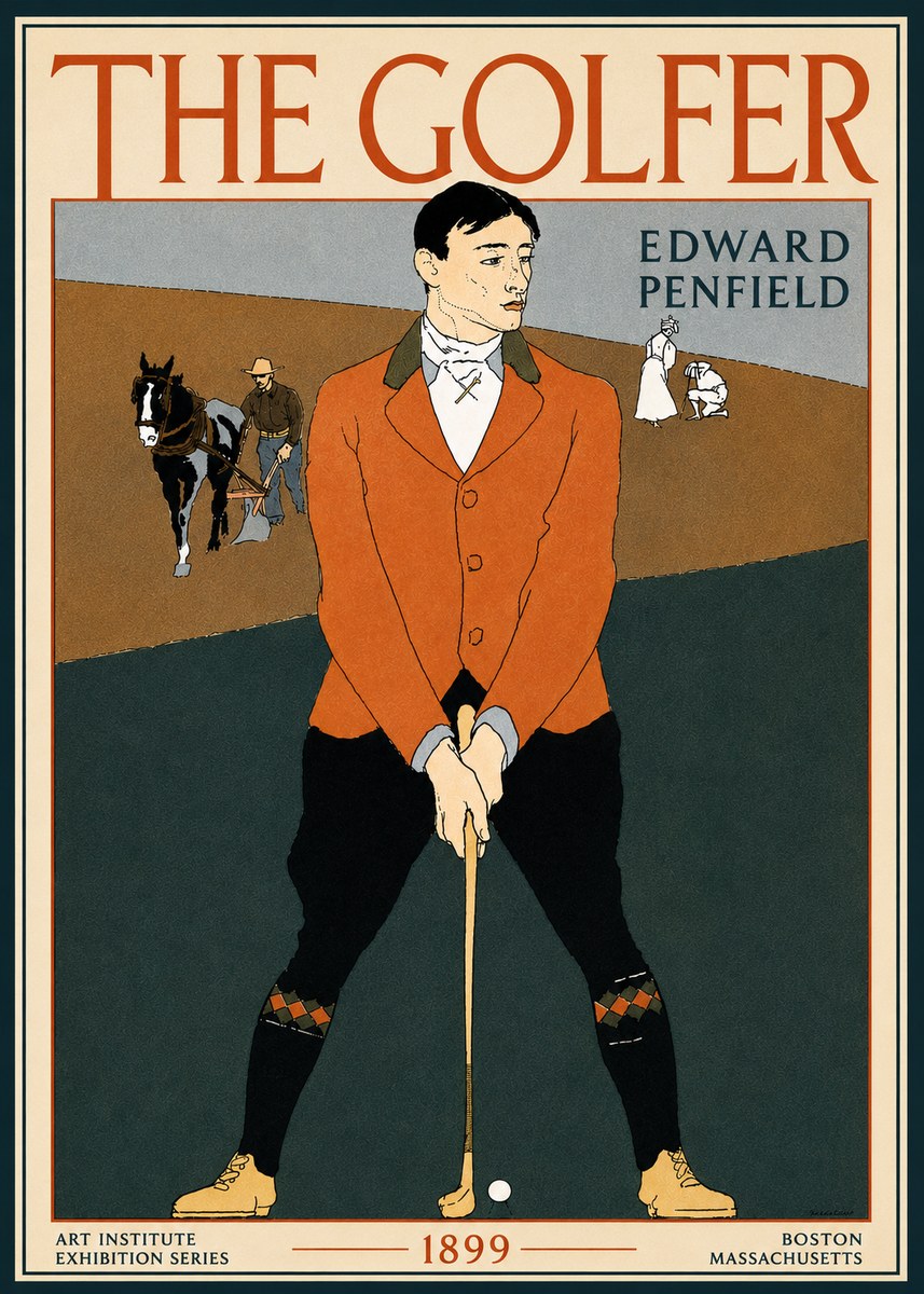 Edward Penfield The Golfer No5 - Poster