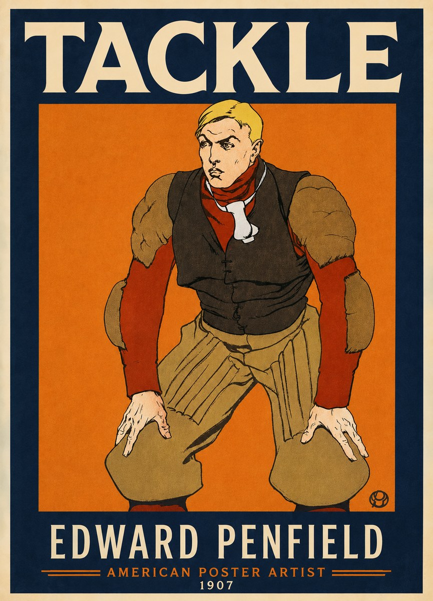 Edward Penfield Tackle No4 - Poster