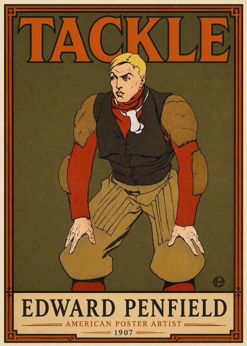 Edward Penfield Tackle No5 - Poster