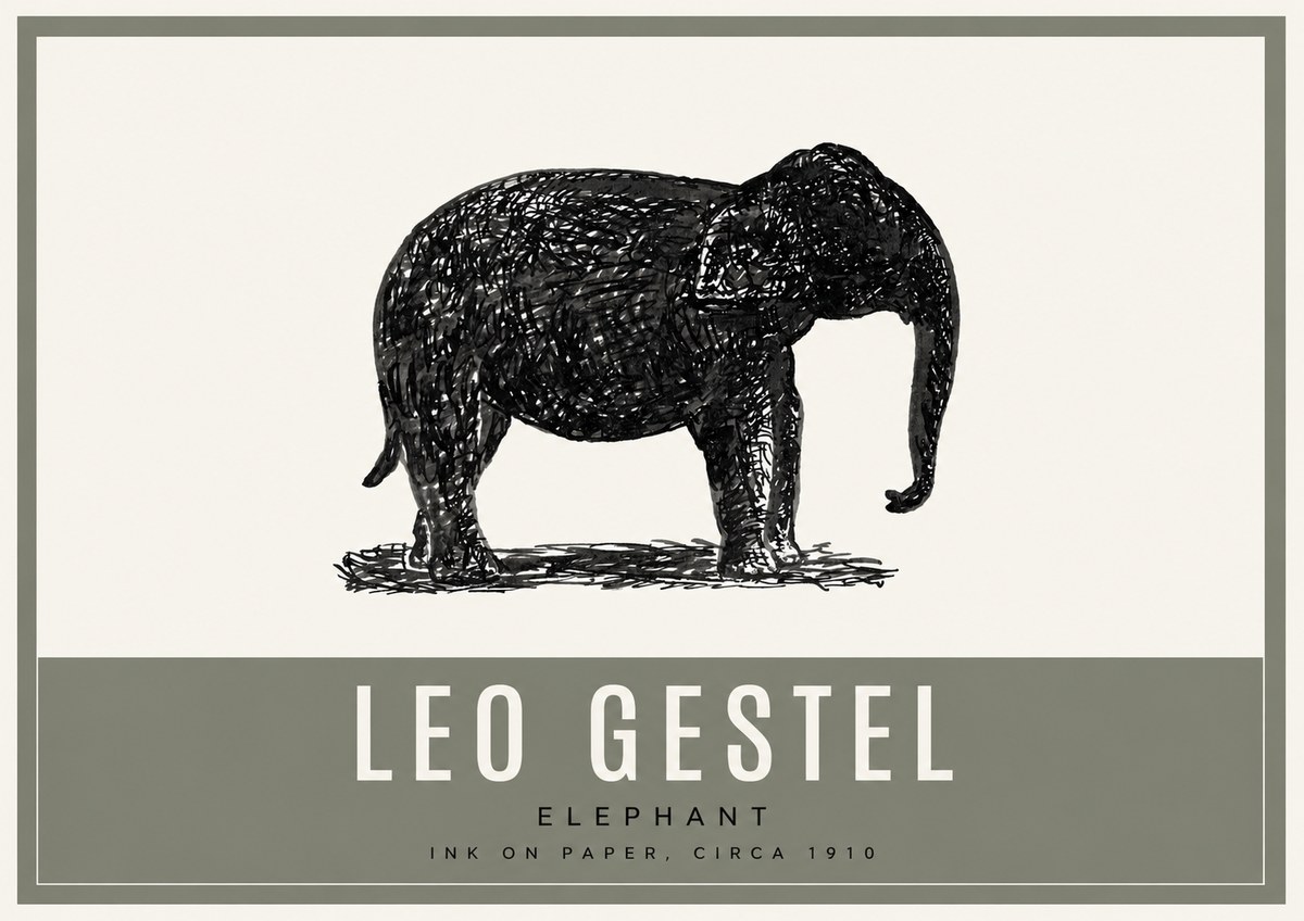 Leo Gestel Elephant No2 - Poster