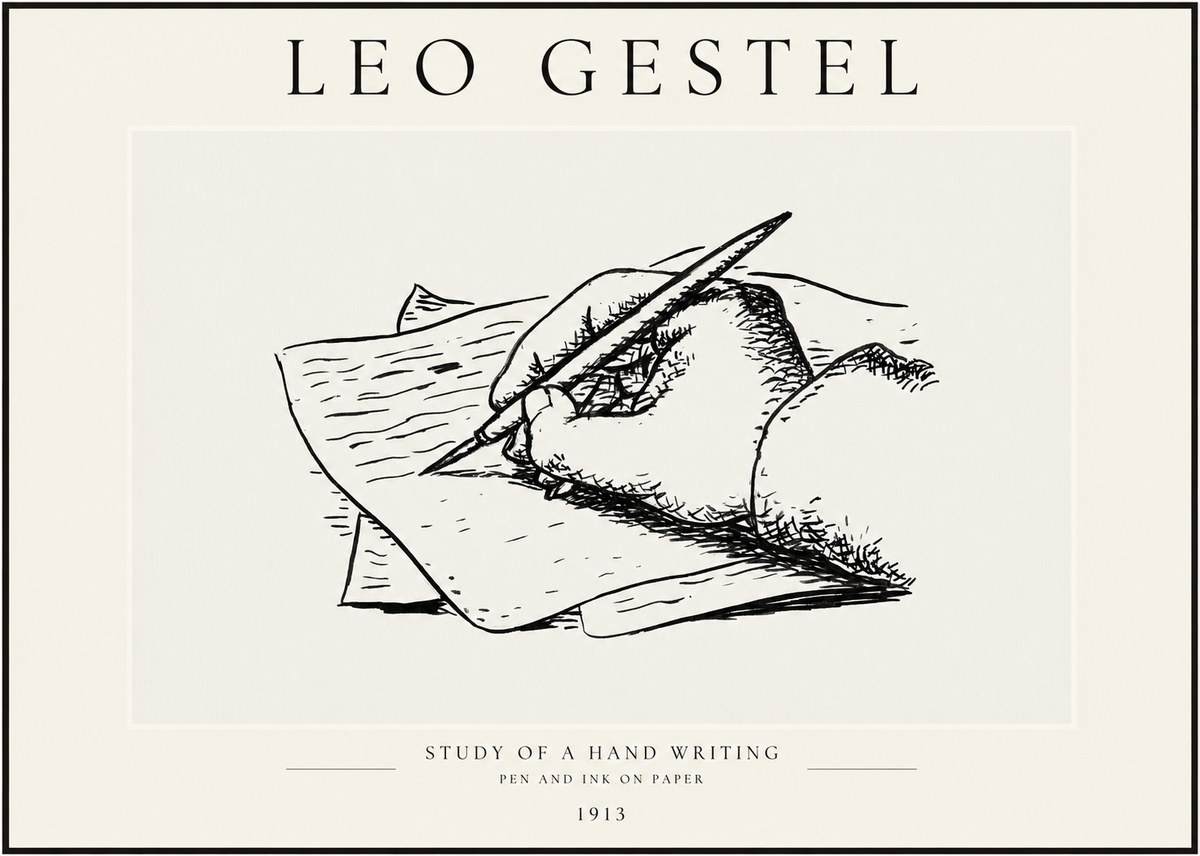 Leo Gestel Study of a Hand Writing No1 - Poster