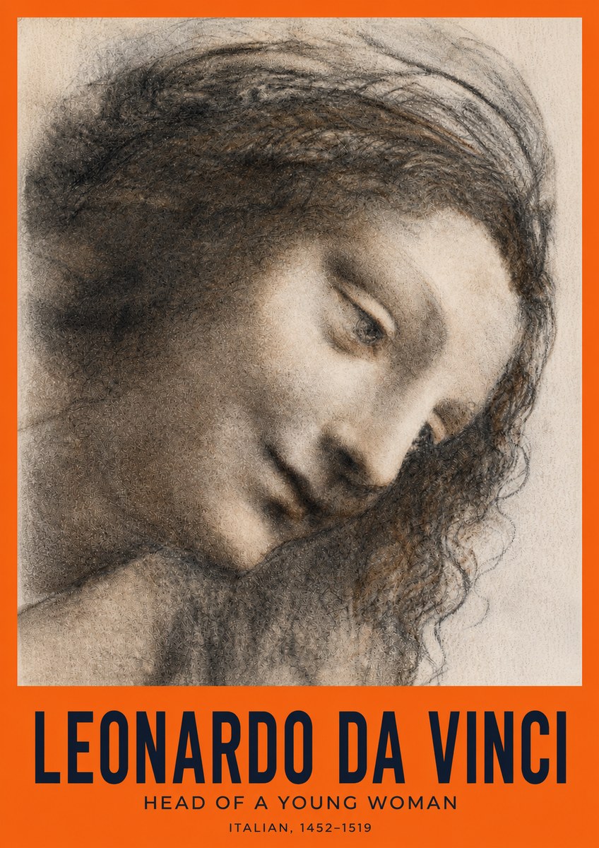 Leonardo da Vinci Head of a Young Woman I No2 - Poster