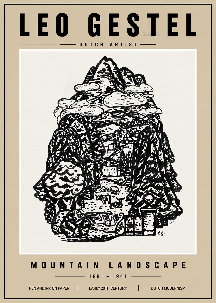 Leo Gestel Mountain Landscape No3 - Poster