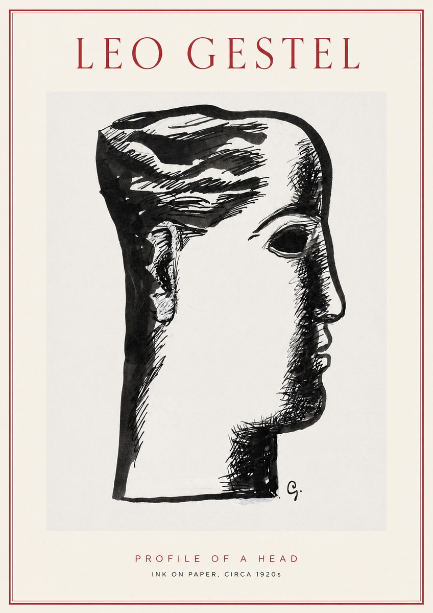 Leo Gestel Profile of a Head No2 - Poster