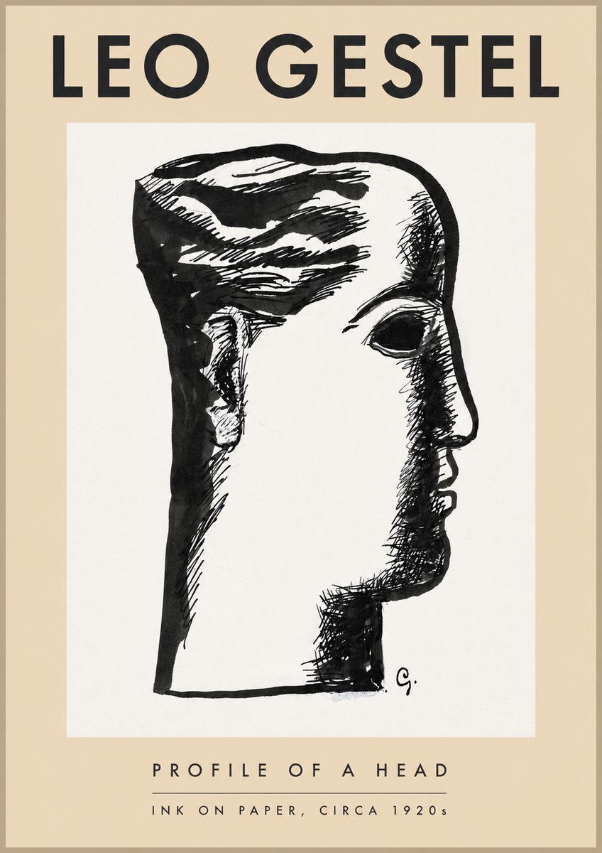 Leo Gestel Profile of a Head No3 - Poster