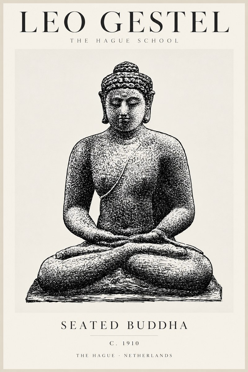 Leo Gestel Seated Buddha No2 - Poster