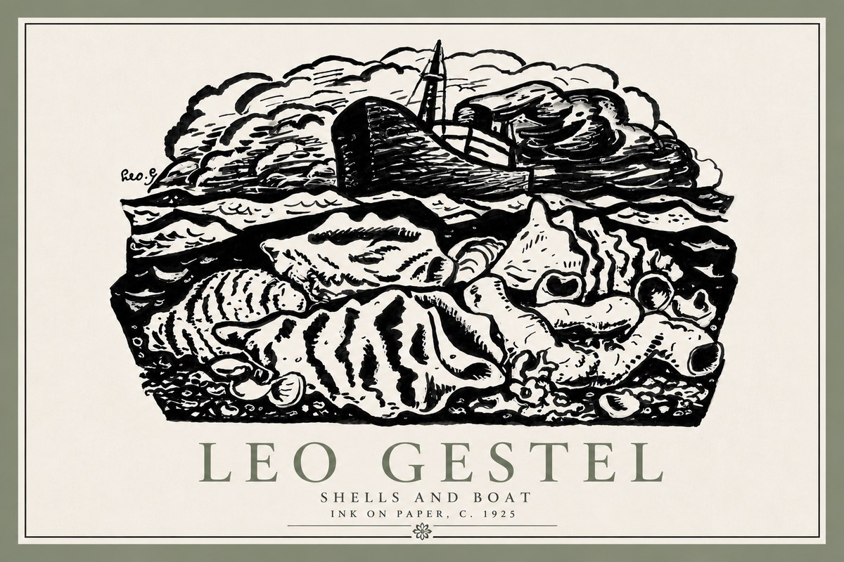 Leo Gestel Shells and Boat No6 - Poster