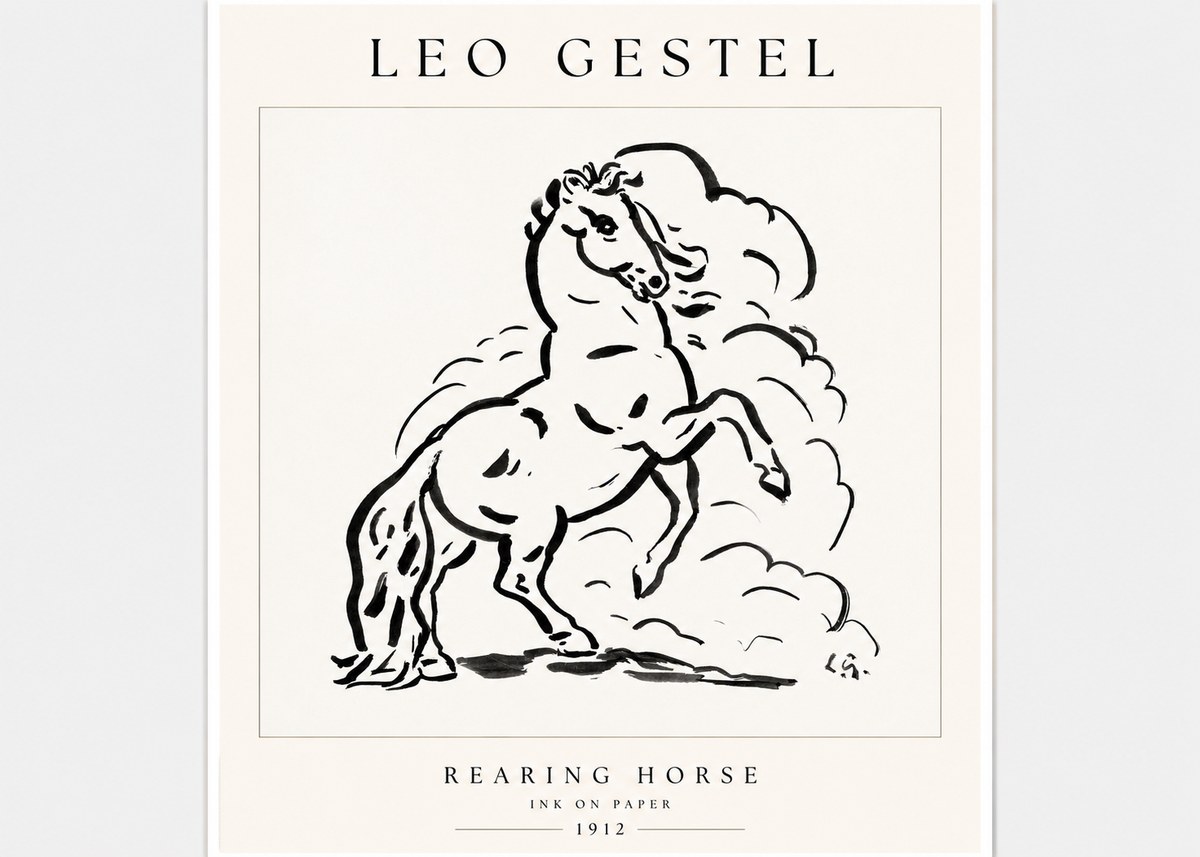 Leo Gestel Rearing Horse No1 - Poster