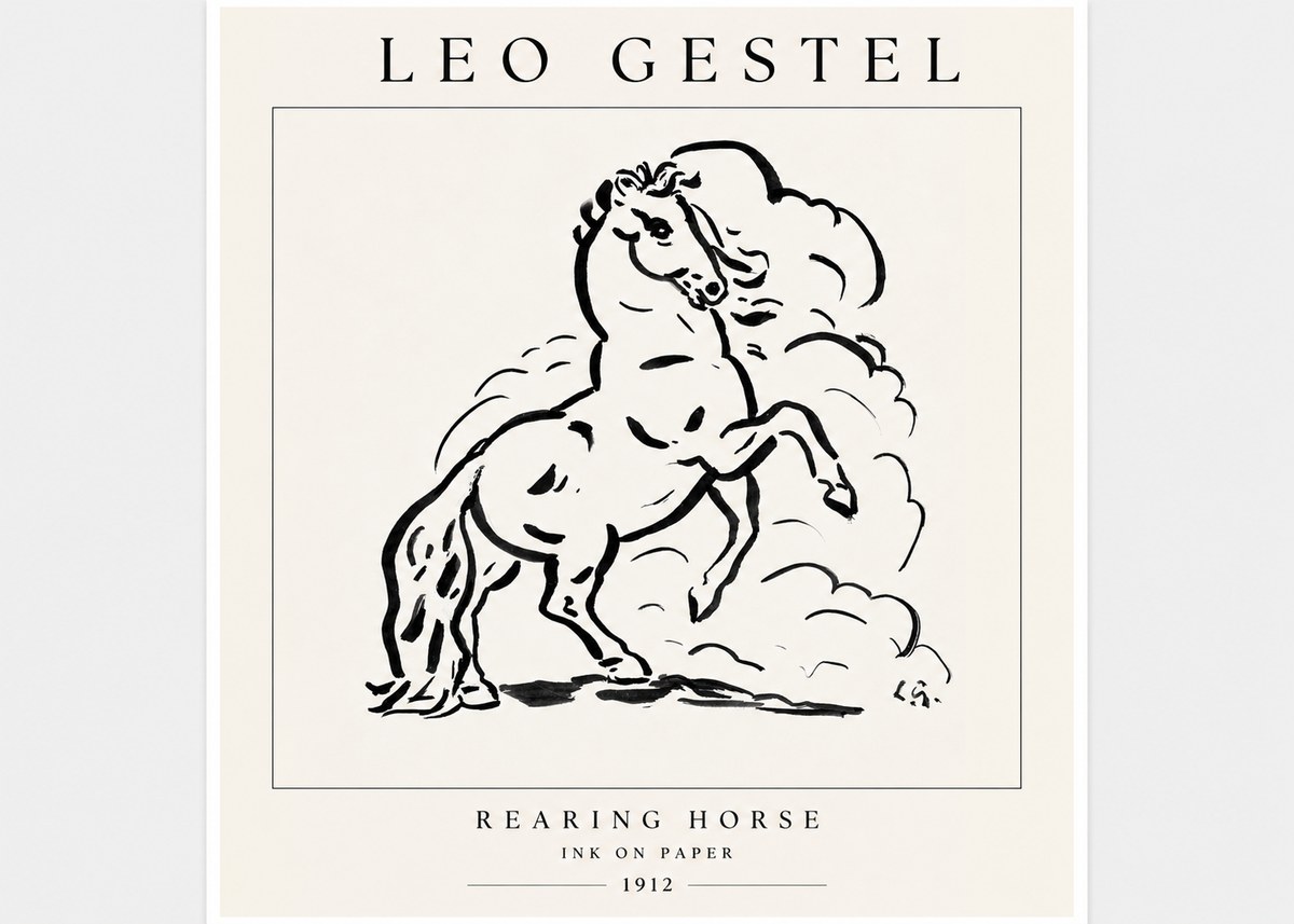 Leo Gestel Rearing Horse No3 - Poster