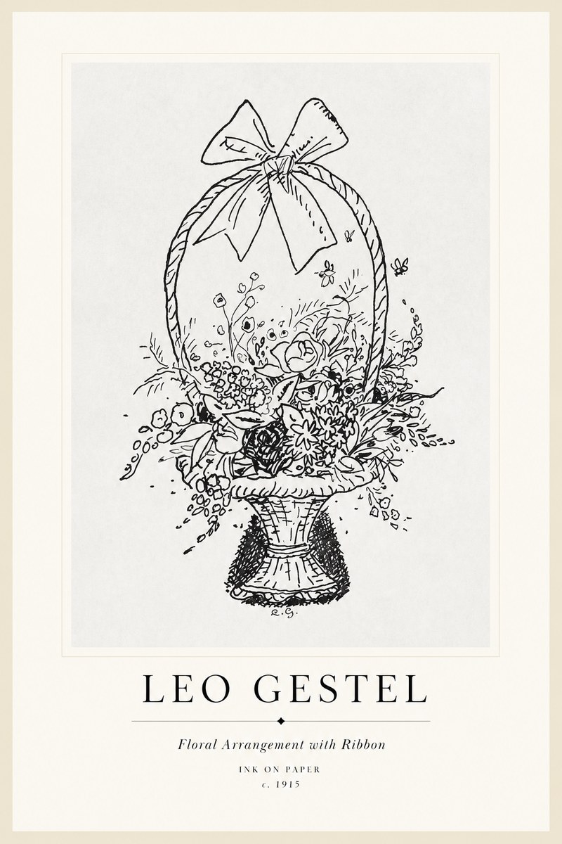 Leo Gestel Floral Arrangement with Ribbon No1 - Poster