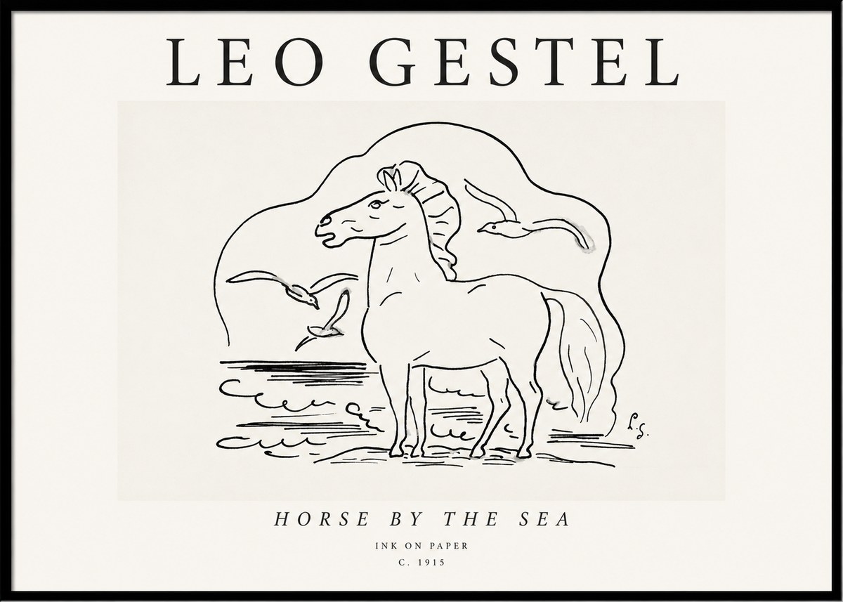 Leo Gestel Horse by the Sea No1 - Poster
