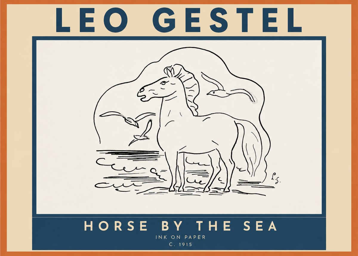 Leo Gestel Horse by the Sea No3 - Poster