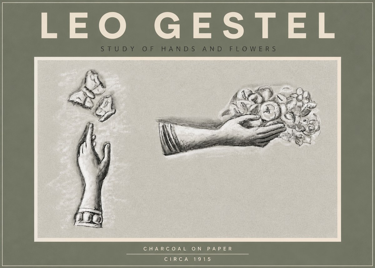 Leo Gestel Study of Hands and Flowers No5 - Poster