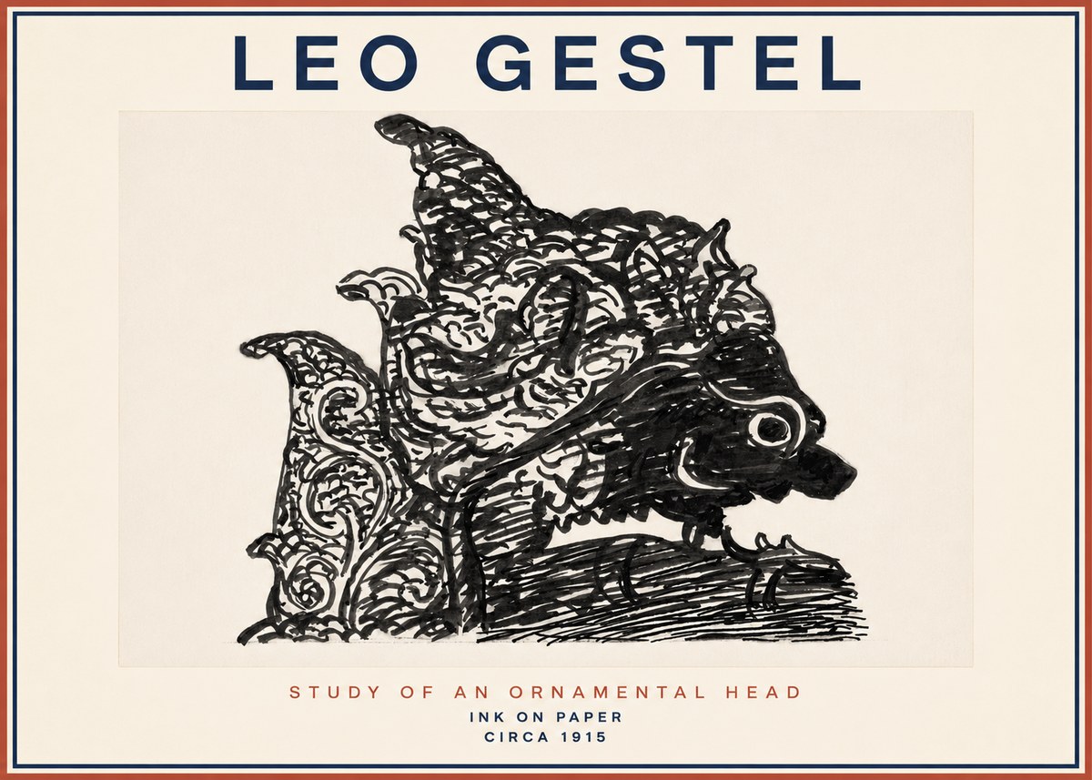 Leo Gestel Study of an Ornamental Head No2 - Poster