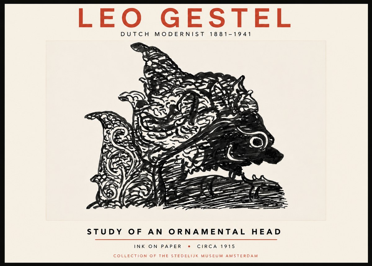 Leo Gestel Study of an Ornamental Head No4 - Poster