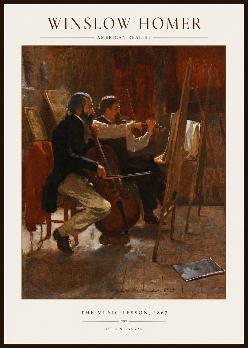 Winslow Homer The Music Lesson, 1867 No1 - Poster