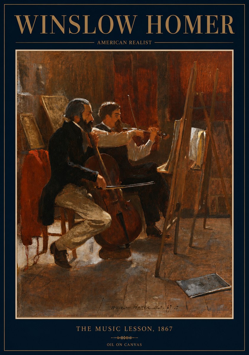 Winslow Homer The Music Lesson, 1867 No2 - Poster