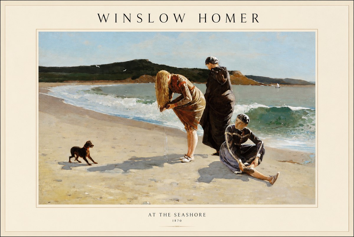 Winslow Homer At the Seashore No1 - Poster