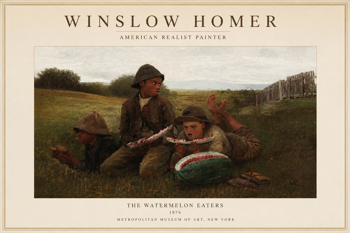 Winslow Homer The Watermelon Eaters No1 - Poster