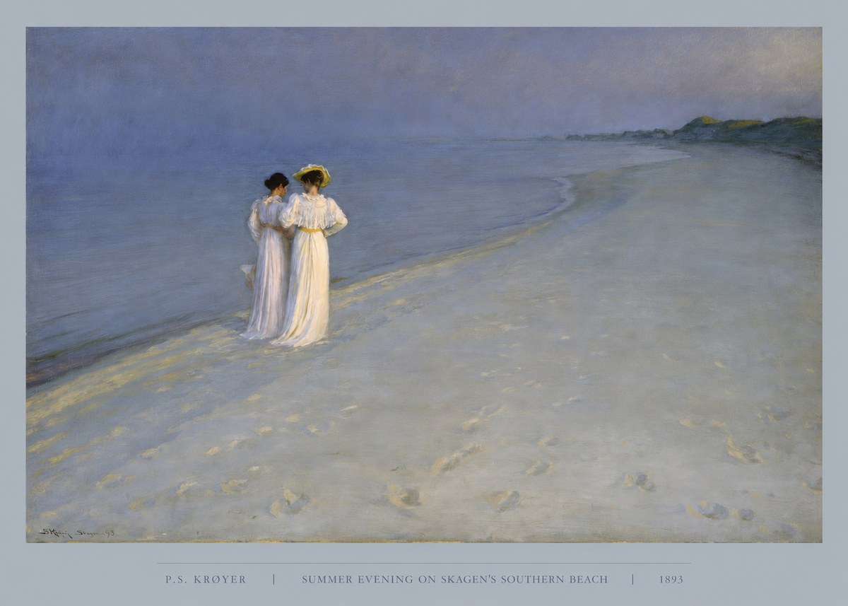 P.S. Krøyer Summer Evening on Skagen's Southern Beach No5 - Poster