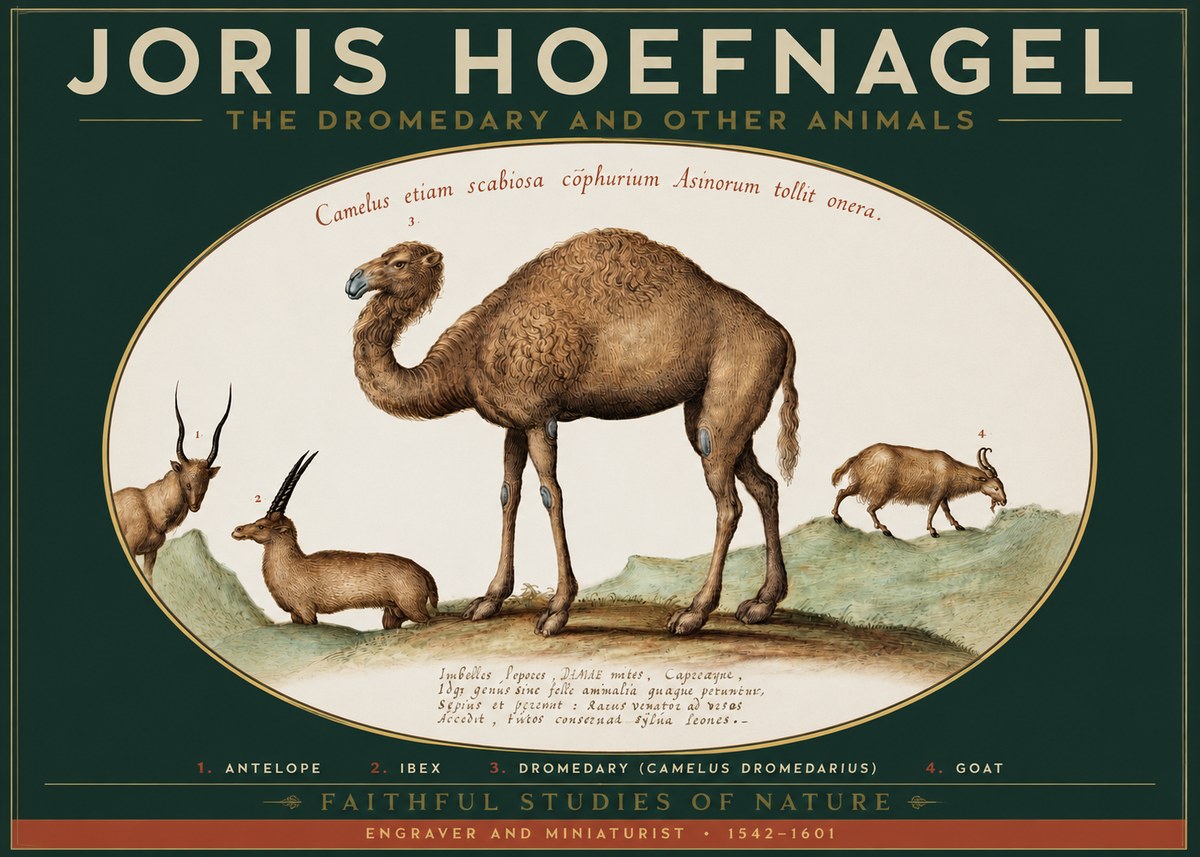Joris Hoefnagel The Dromedary and Other Animals from Studies of Nature No2 - Poster