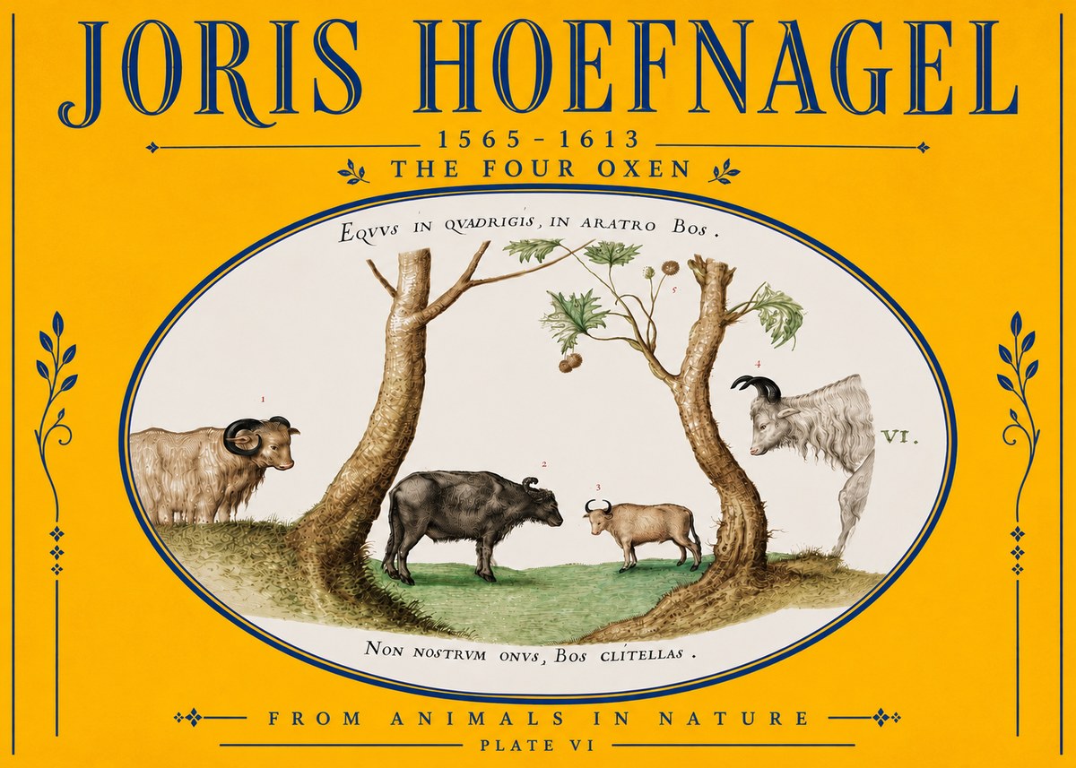 Joris Hoefnagel The Four Oxen No5 - Poster