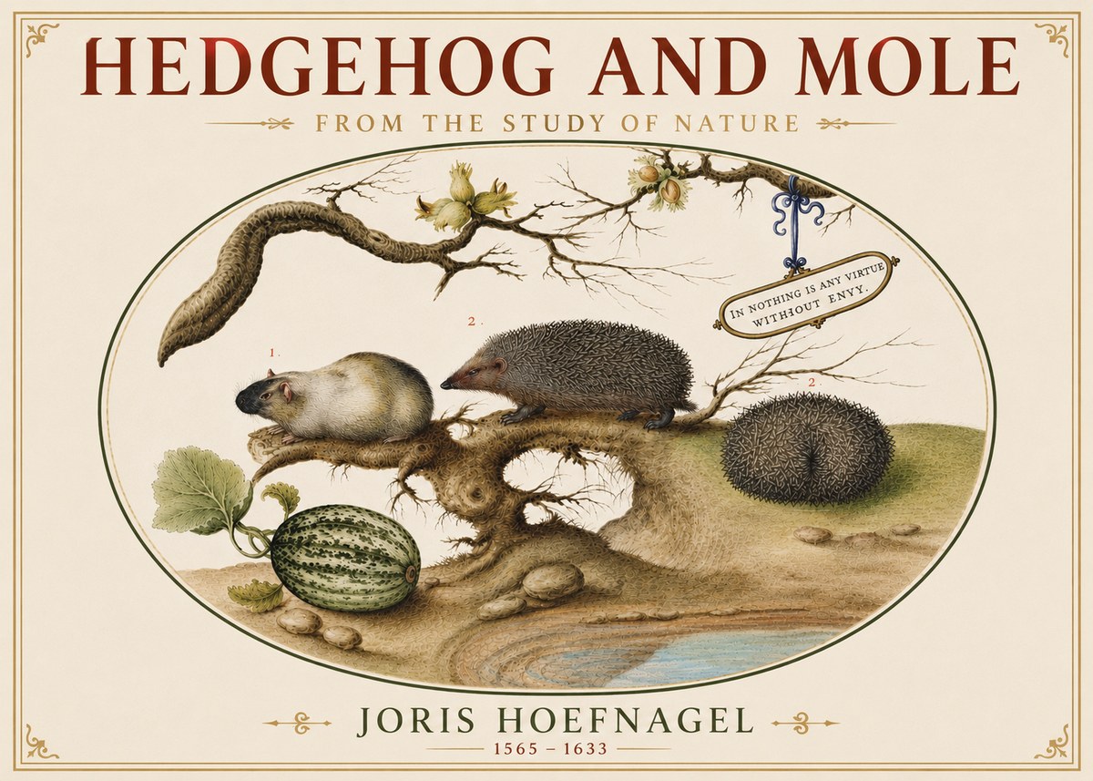 Joris Hoefnagel Hedgehog and Mole No5 - Poster