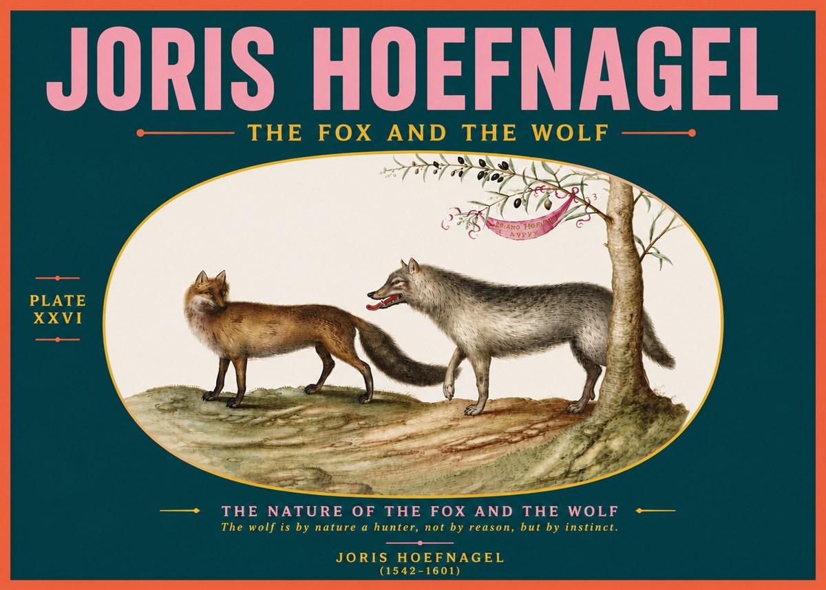 Joris Hoefnagel The Fox and the Wolf No5 - Poster
