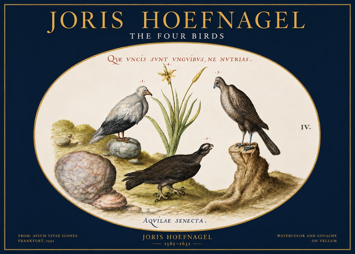 Joris Hoefnagel The Four Birds No2 - Poster