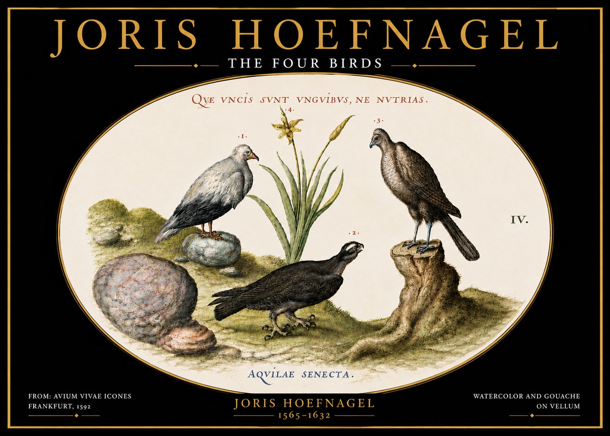 Joris Hoefnagel The Four Birds No6 - Poster